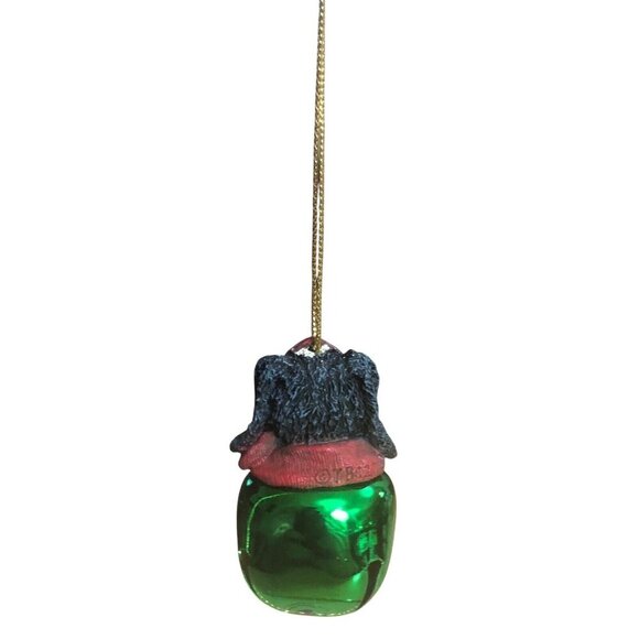 BOYDS BEARS & FRIENDS "Dog Bell" Christmas/Xmas Tree Ornament Green Bell IOB - Picture 2 of 10